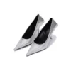 Pumps met vierkant mesmotief in reliëf “Silver” 572879WBB208100