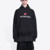 Qixi-hoodie met wijde pasvorm “Black” 674986TLVC21070