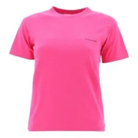 Retro T-shirt met klein logo, korte mouwen, roze 570796TBV435630