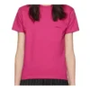 Retro T-shirt met klein logo, korte mouwen, roze 570796TBV435630