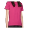 Retro T-shirt met klein logo, korte mouwen, roze 570796TBV435630
