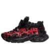 Runner Graffiti-Sneakers “Zwart en rood mesh en nylon” 677403W3RBQ1060