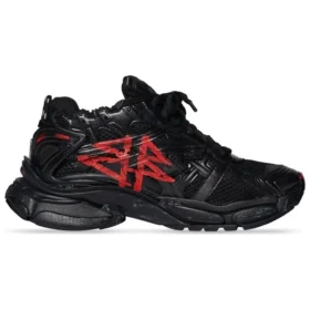 Runner Graffiti-Sneakers “Zwart en rood mesh en nylon” 677403W3RBQ1060