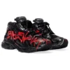 Runner Graffiti-Sneakers “Zwart en rood mesh en nylon” 677403W3RBQ1060