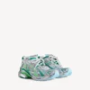 Heren Runner sneaker in grijs/groen/blauw