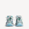 Heren Runner sneaker in grijs/groen/blauw