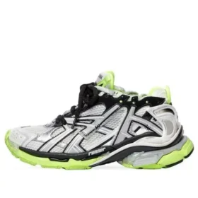 Runner Sneakers “Wit, zwart en neon geel, mesh en nylon” 677403W3RBP1093