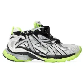 Runner Sneakers “Wit, zwart en neon geel, mesh en nylon” 677403W3RBP1093