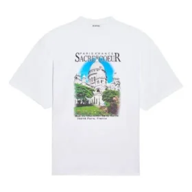 Sacr Cur met alfabetprint, ronde hals en korte mouwen, wit 641532TJVH69000