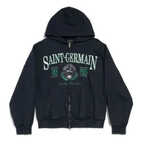 Saint Germain hoodie met volledige rits, normale pasvorm “Dark Blue” 803264TRVO98065
