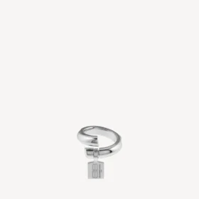 Saint-Germain-ring met label voor dames in glanzend zilver