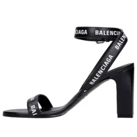 Sandalen met hakken en logo over het hele oppervlak “Zwart” 630041WBAE11090