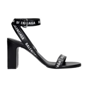 Sandalen met hakken en logo over het hele oppervlak “Zwart” 630041WBAE11090