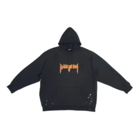 SBalenciaga Metallica-hoodie met oversized pasvorm “Black Orange” 697879TMV891055