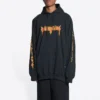 SBalenciaga Metallica-hoodie met oversized pasvorm “Black Orange” 697879TMV891055