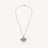 Schattige ketting in zilver/fuchsia
