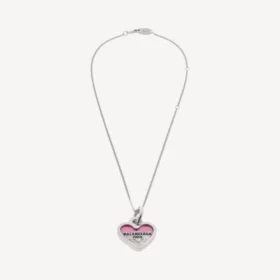 Schattige ketting in zilver/fuchsia