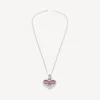 Schattige ketting in zilver/fuchsia