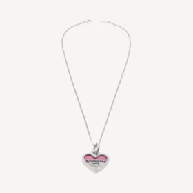Schattige ketting in zilver/fuchsia