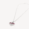 Schattige ketting in zilver/fuchsia