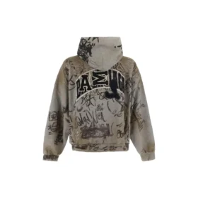 Scribbled hoodie met medium pasvorm “Grey” 744457TOVA81300