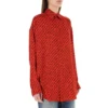 Shirt met lange mouwen en logo-opdruk, rood 623037TJLI16167