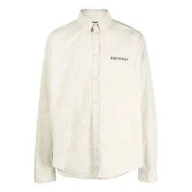 Shirt met ‘Property Of’-opdruk op de rug “Ecru” 703843TKM019800