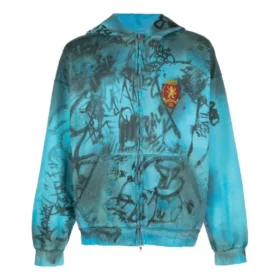 Skater-hoodie met rits, medium pasvorm “Blue Sky” 744457TOVA84900