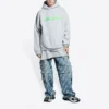 Slime-hoodie met wijde pasvorm “Grijsgroen” 674986TLVF21203