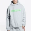 Slime-hoodie met wijde pasvorm “Grijsgroen” 674986TLVF21203