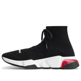 Speed 1.0 vetersneakers “Zwart-wit met rode doorzichtige zool” 617217W05GG1014