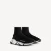 Speed 2.0 gerecyclede gebreide sneaker voor dames in zwart/zilver