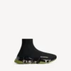 Speed 2.0 herensneaker van gerecycled breisel met volledig doorzichtige zool in zwart/kaki