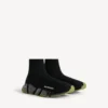 Speed 2.0 herensneaker van gerecycled breisel met volledig doorzichtige zool in zwart/kaki