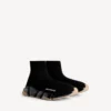 Speed 2.0 herensneaker met volledig doorzichtige zool van gerecycled breiwerk in zwart/beige