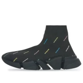 Speed 2.0-Sneakers “Recycled Knit Black with Multicolor Allover Logo” 617239W2DF01088