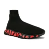 Speed 2.0 Sneakers “Zwart breiwerk met rode graffiti en zwarte zool” 645334W2DBY1016
