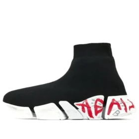 Speed 2.0-Sneakers “Zwart gebreid met rode graffiti” 617239W2DD41096