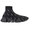 Speed 2.0 Sneakers “Zwart gebreid met wit logo over het hele oppervlak” 617239W2DBO1090