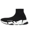 Speed 2.0-Sneakers “Zwart glanzend breiwerk met witte zool” 636833W2DC11091