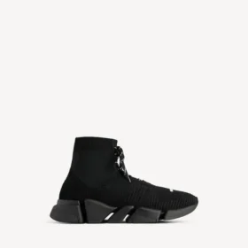 Heren Speed 2.0 vetersneaker van gerecycled breiwerk in zwart