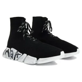 Speed 2.0 vetersneakers “Zwart gerecycled breisel en witte zool” 617258W2DD41091
