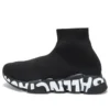Speed Graffiti Sneakers “Zwart gebreid met witte graffiti-zool” 605942W2DB71006