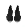 Speed Graffiti Sneakers “Zwart gebreid met witte graffiti-zool” 605942W2DB71006