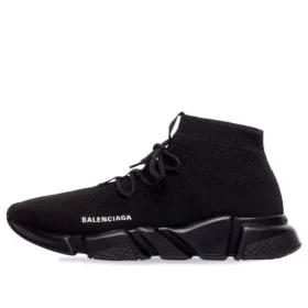 Speed Lace Up Sneakers “Zwart gerecycled breisel en zwarte zool” 587289W2DB11013