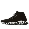 Speed-sneakers met veters “Zwart gerecycled breisel met zwarte zool met graffiti” 621611W05GE1015