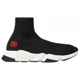 Speed Sneakers “Zwart gebreid met rood BB-logo” 514218W05G01000