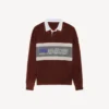 Sportief herenpoloshirt met opgestikte patches in bordeauxrood/multicolor