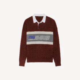 Sportief herenpoloshirt met opgestikte patches in bordeauxrood/multicolor