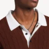 Sportief herenpoloshirt met opgestikte patches in bordeauxrood/multicolor